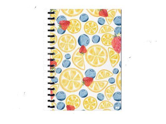Notebook Watercolor Lemon and Berries 121