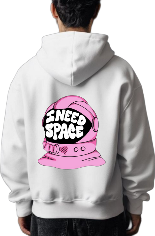 I Need Space One Size hoodie White Back 121