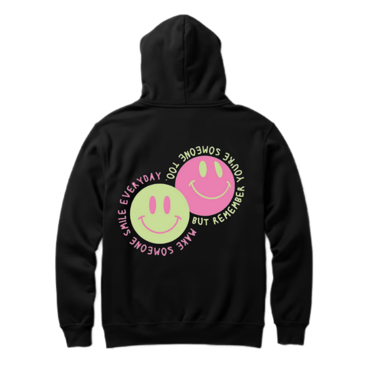 Make Someone Smile Today One Size hoodie Black Back 122