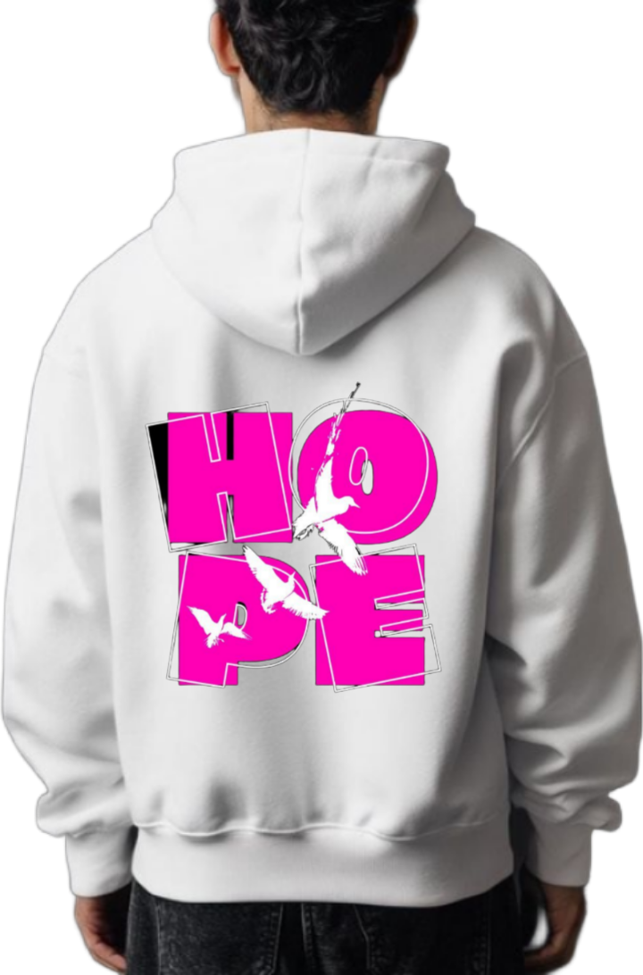 HOPE One Size hoodie White Back 122