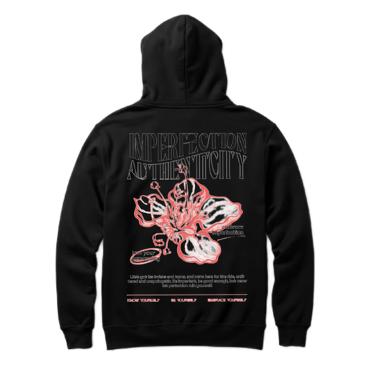 Imperfection Authenticity One Size hoodie Black Back 123