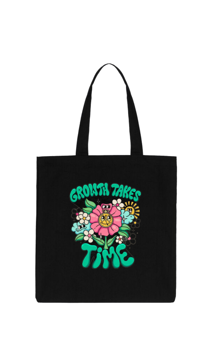 GROWTH TAKES tote bag Black 123