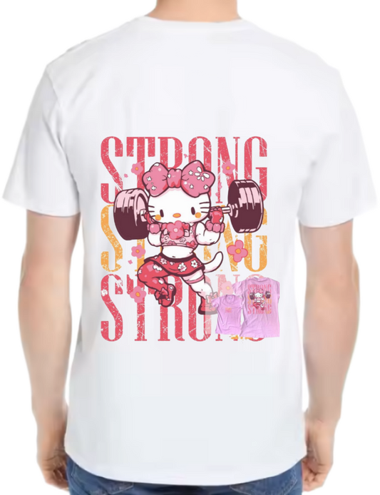 Hello Kitty Fitness t- shirt One Size White back 124
