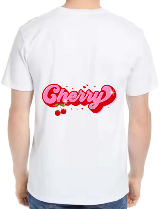 Cherry t- shirt One Size White back 125