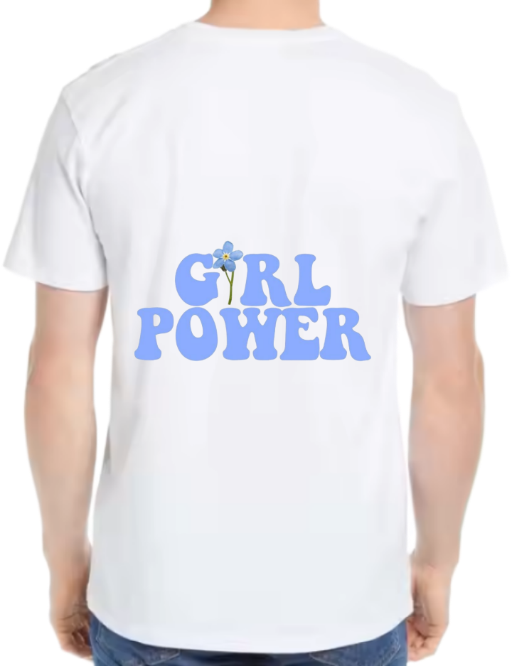 GIRL POWER t- shirt One Size White back 126