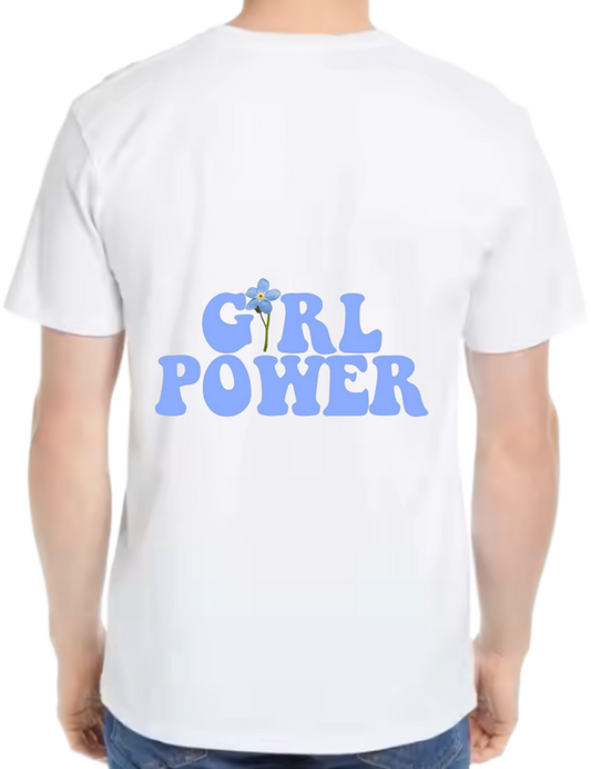 GIRL POWER t- shirt One Size White back 126