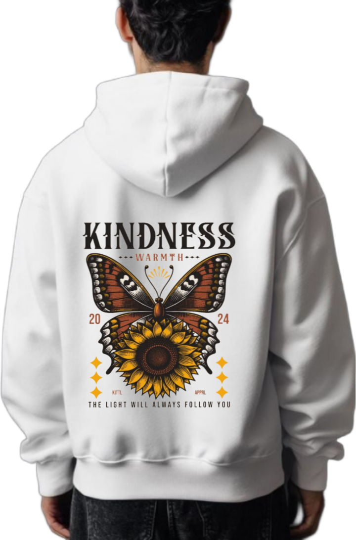 KINDNESS One Size hoodie White Back 127