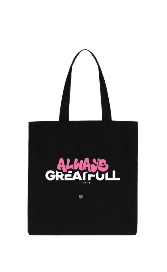 ALWAYS GREATFULL tote bag Black 128