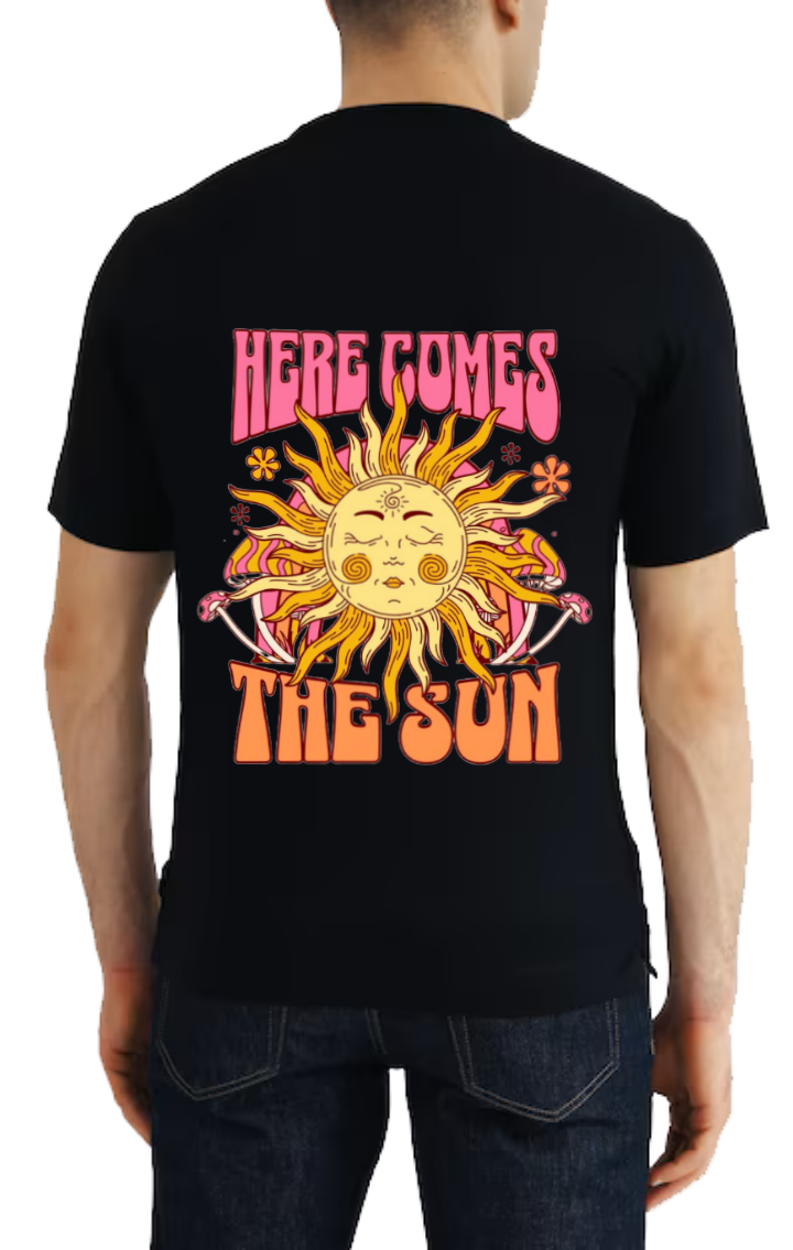 HERE COMES THE SON t- shirt One Size Black back 129