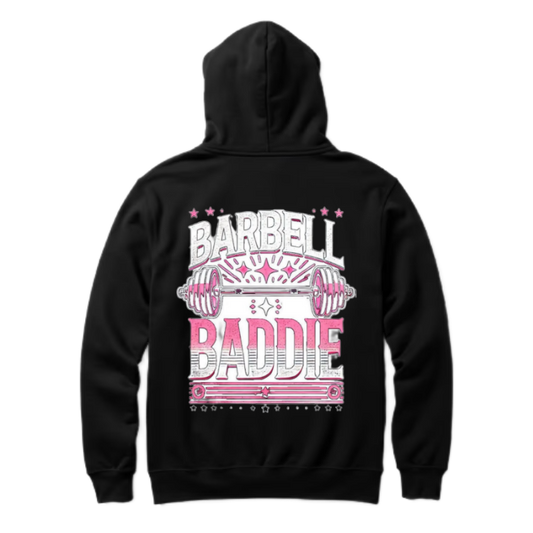 BARBELL BADDIE One Size hoodie Black Back 129