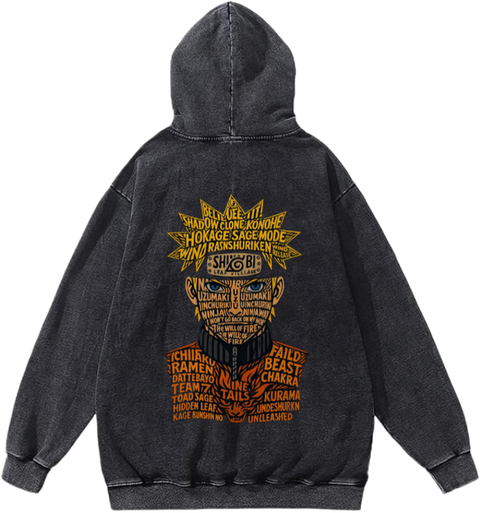 SHIV BI LEAF VILLLAGEO Over Size hoodie Washed Back 52