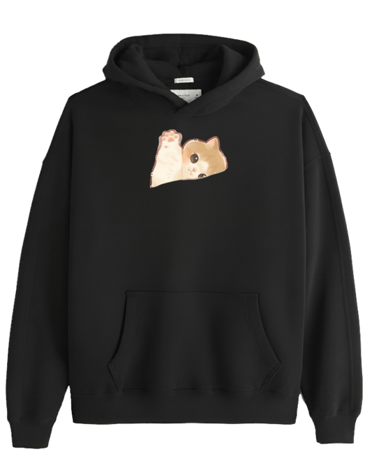 cat Oversize Hoodie Black 12