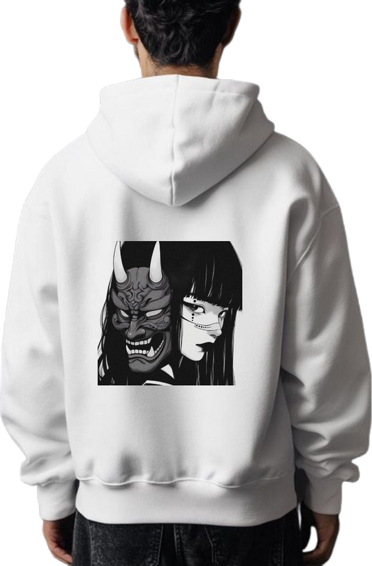 Oni One Size hoodie White Back 12