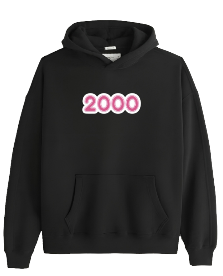 age Oversize Hoodie Black 2000