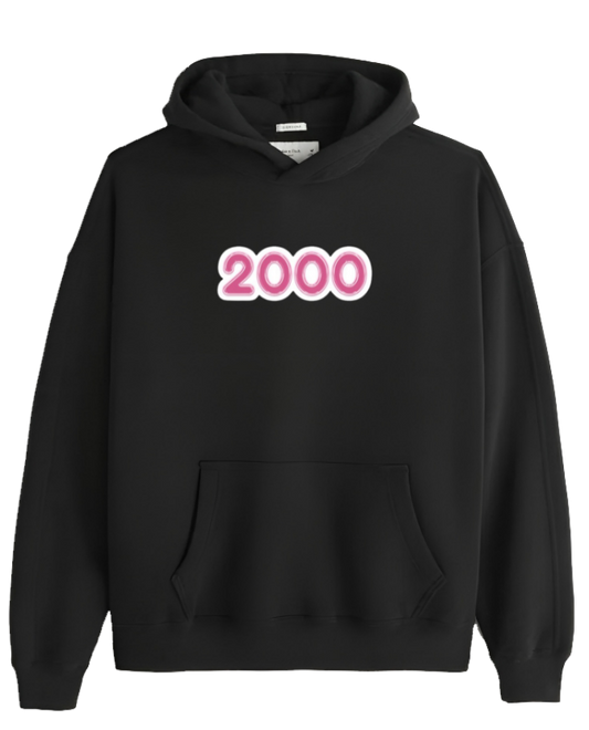 age Oversize Hoodie Black 2000