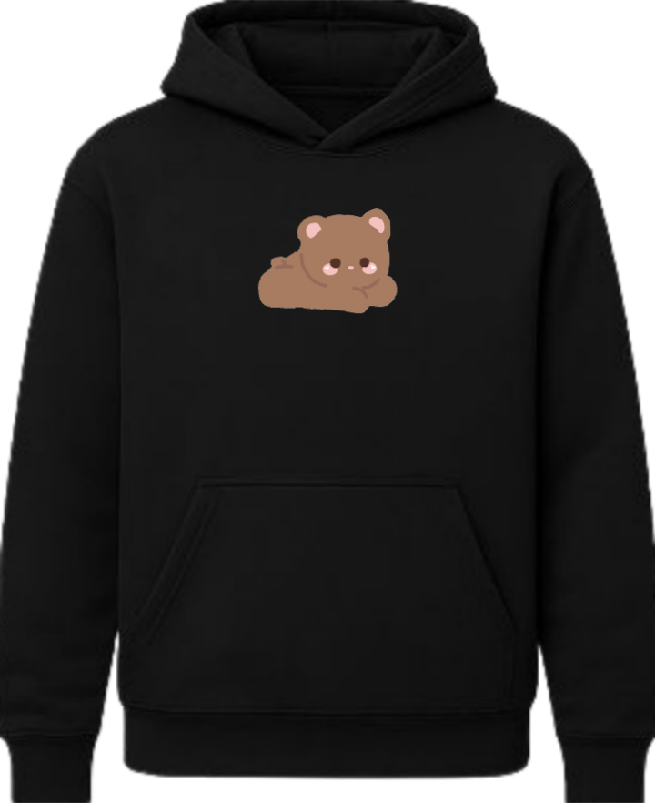 bear Oversize Hoodie Black 12