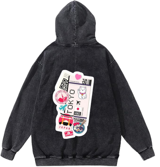 travel travellar Oversize Hoodie Washed gray Back 12
