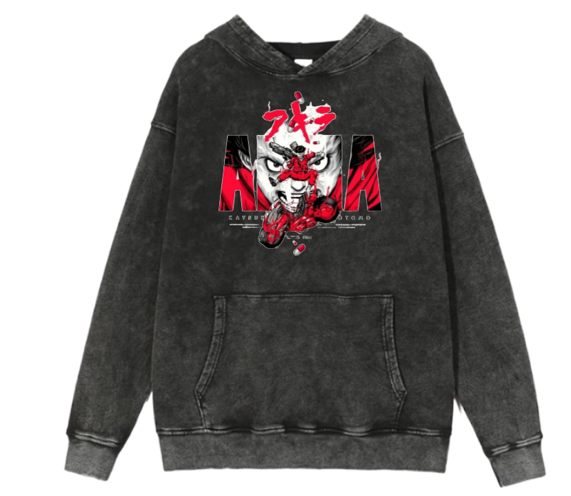 RANDOM ANIME GIRL Oversize  Hoodie Washed gray 12