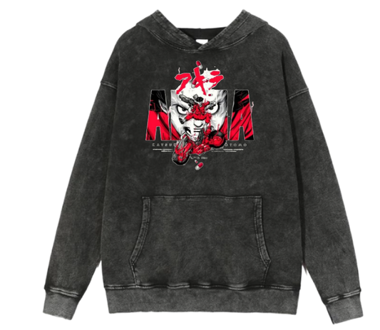 RANDOM ANIME GIRL Oversize  Hoodie Washed gray 12