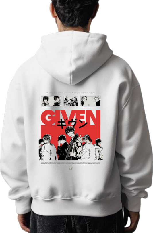 Given Over Size hoodie White Back 59