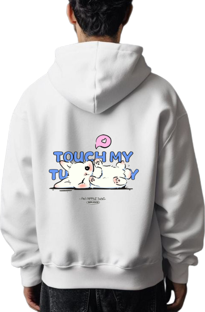 TOUCH MY TU Over Size hoodie White Back 63