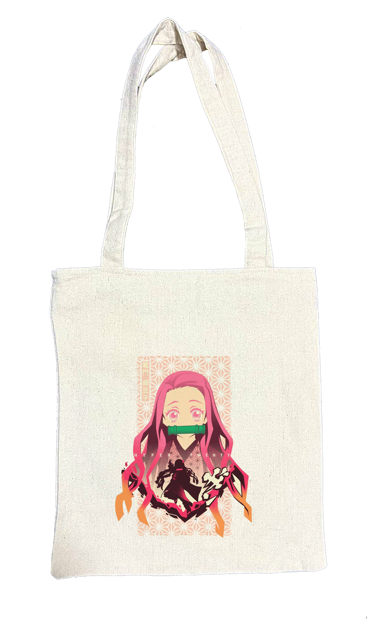 Anime Demon slayer nezuko tanjiro tote bag Beige 12