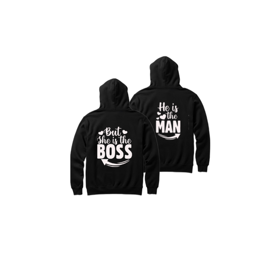 VaIentine coupIe Oversize Hoodie Cables Black Back 12