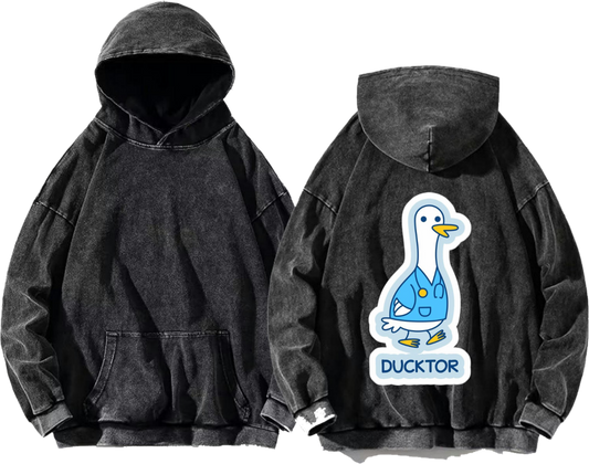 DUCKTOR One Size hoodie Washed Back 12