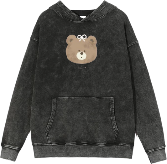 bear Oversize  Hoodie Washed gray 12