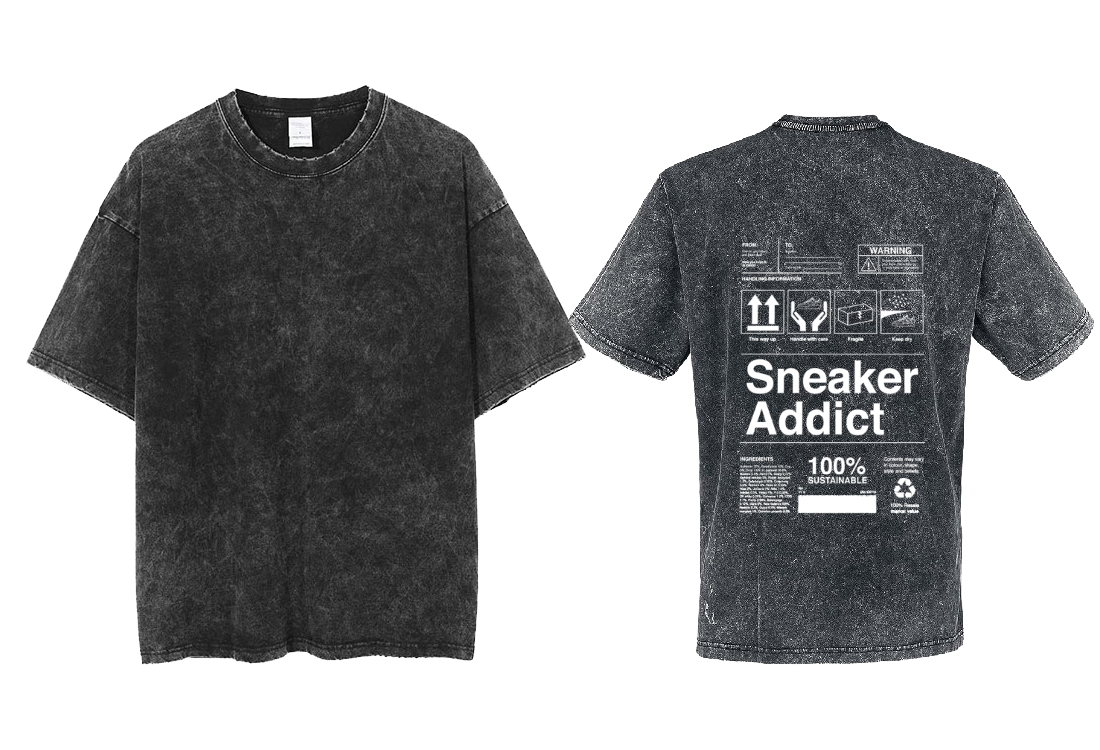 Sneaker Addict Back text One Size t- shirt Washed Back 12
