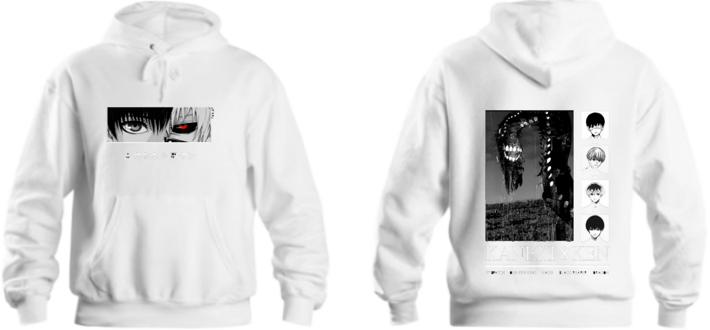 okyo Ghoul One Size hoodie White Back 12