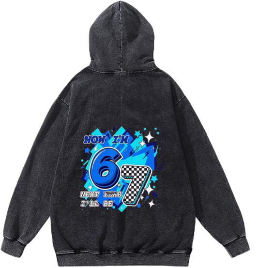 67 designs Oversize Hoodie Washed Back 12