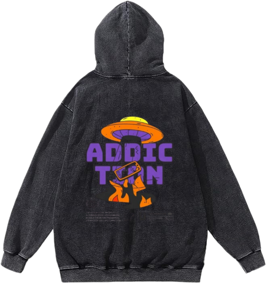 aliens Oversize Hoodie Washed gray Back 12