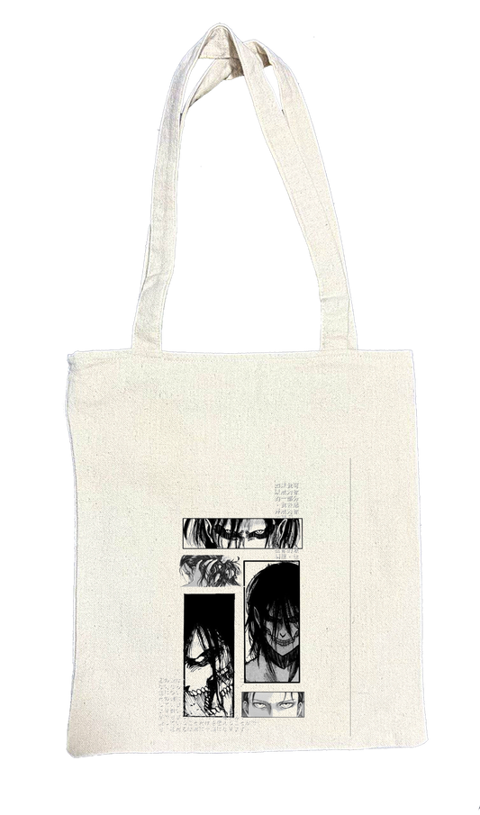 Anime Attack on titan shingeki no kyojin Aot biege tote bag 11