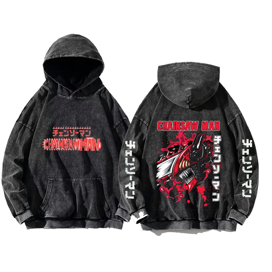 Chainsaw Man One Size hoodie Washed Back 12