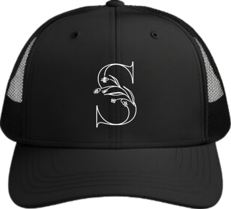 vector letter Baseball cap Black S 12