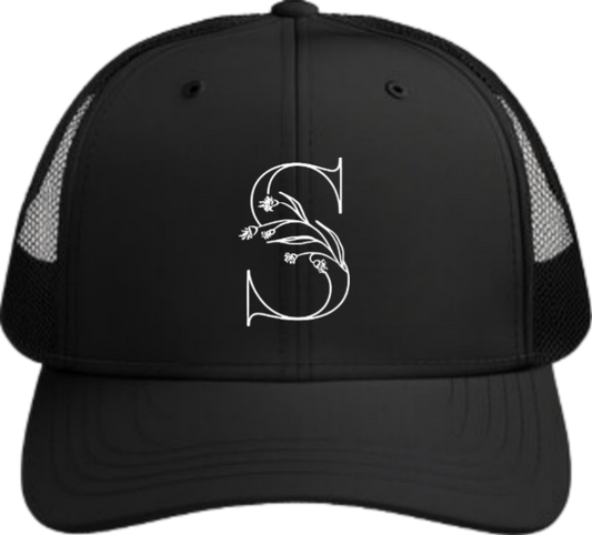 vector letter Baseball cap Black S 12