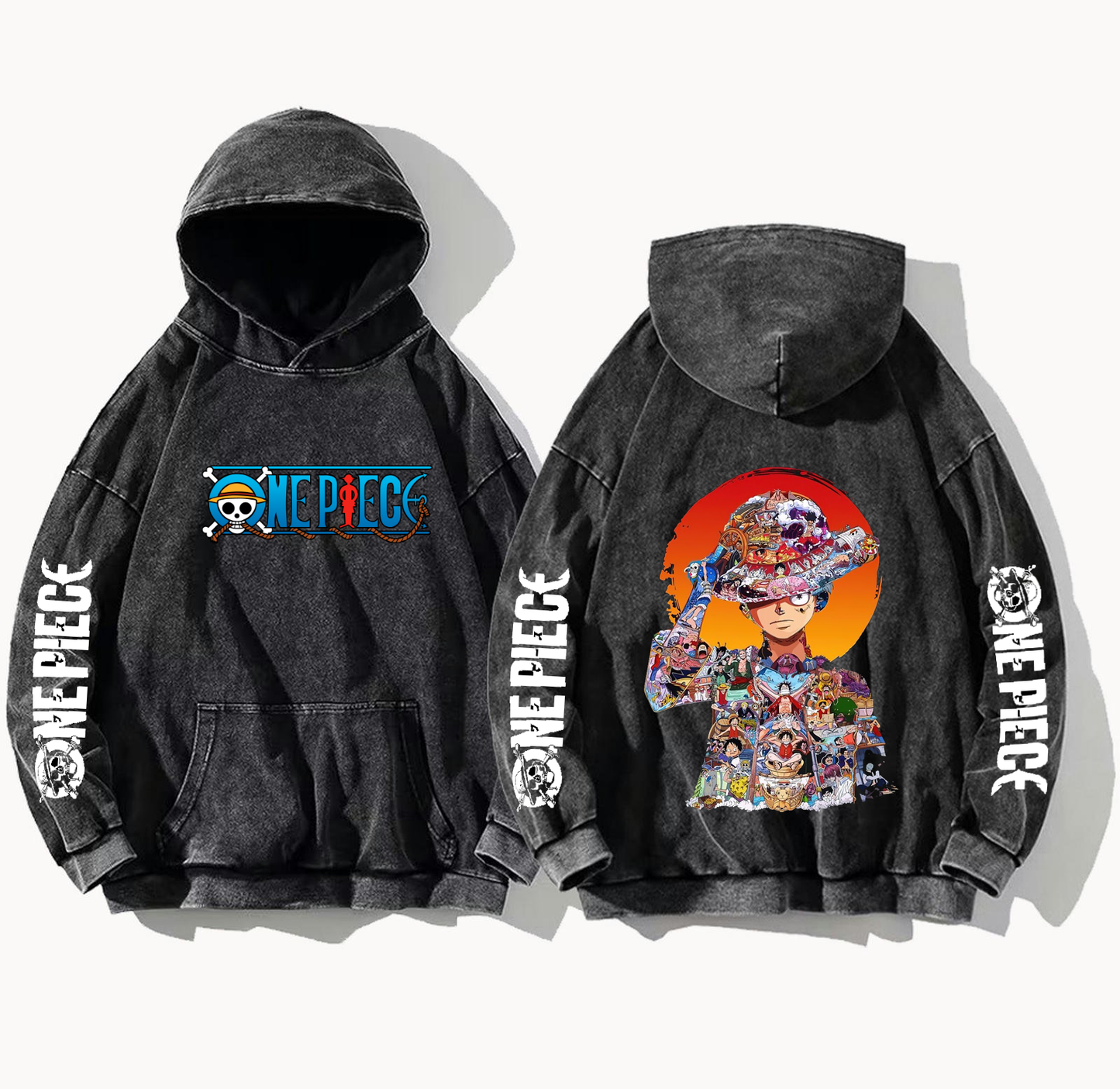 one piece One Size hoodie Washed Back 12