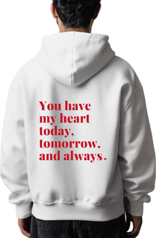 VaIentine coupIe Oversize Hoodie White Back 5