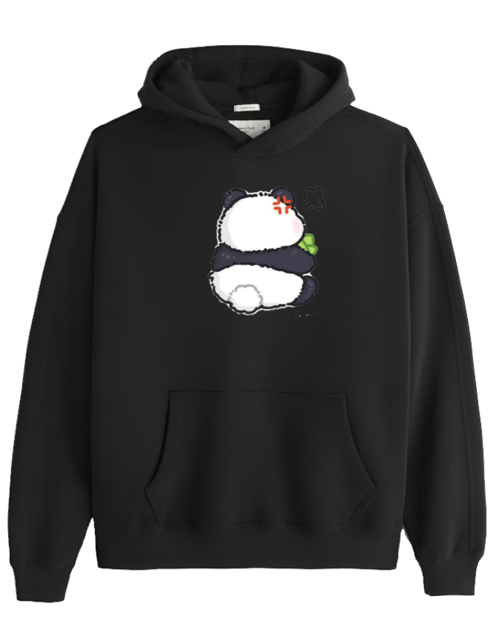 PANDA Oversize Hoodie Black 12
