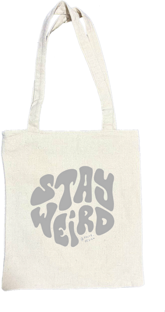 STAY WEIRD tote bag beige 152