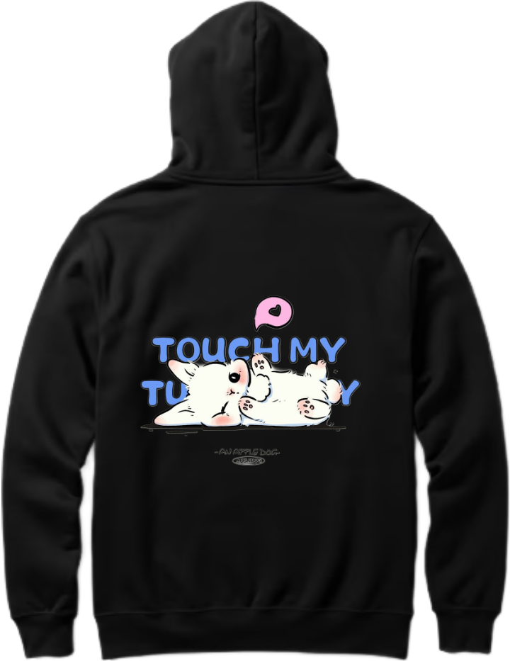 TOUCH MY TU -AN APPLE Bag Over Size hoodie Black Back 70