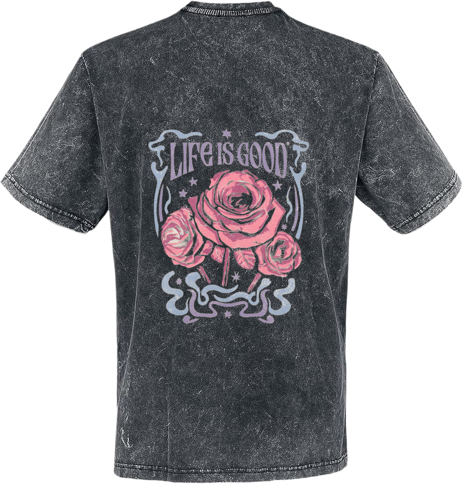 LIFE Life is GOOD t- shirt Over Size Washed Back 71
