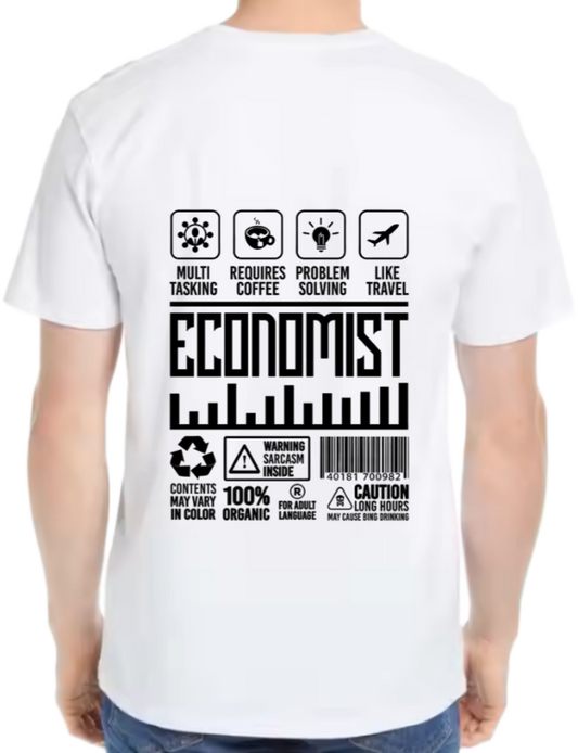 Economist Back text One Size t- shirt White Back 12
