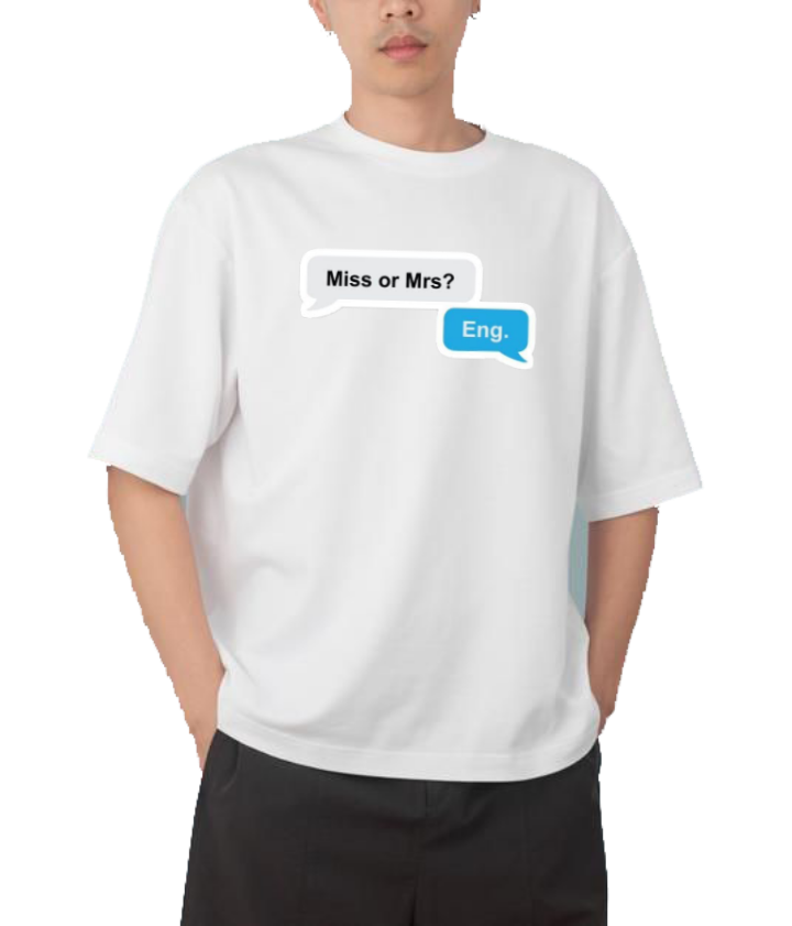 names t- shirt One Size White Miss or Mrs? Eng. 12