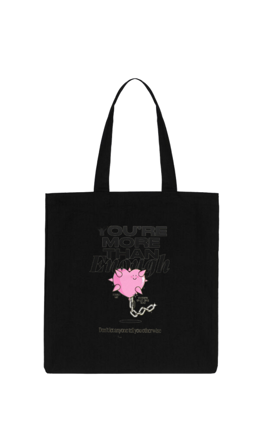 YOU'RE MORE AN Engh tote bag Black 199