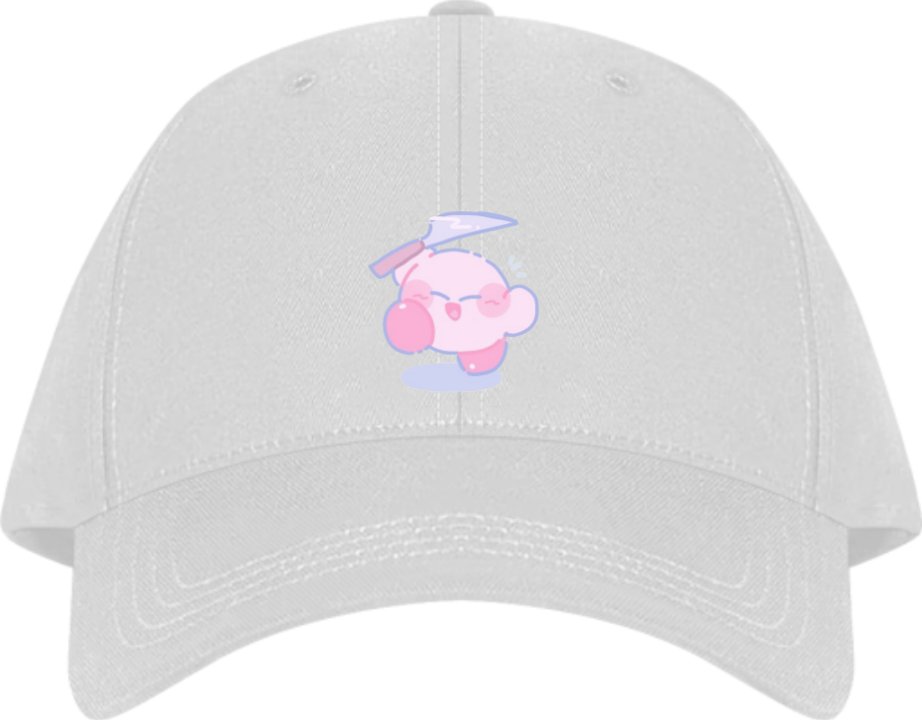 Cute Anime Kirby Baseball Cap, Kawaii Pink Character White Dad Hat, Adjustable Y2K Streetwear Sun Cap for Women and Men 12