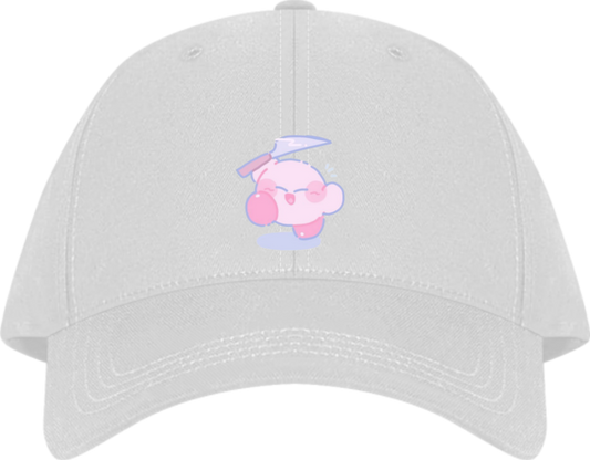 Cute Anime Kirby Baseball Cap, Kawaii Pink Character White Dad Hat, Adjustable Y2K Streetwear Sun Cap for Women and Men 12