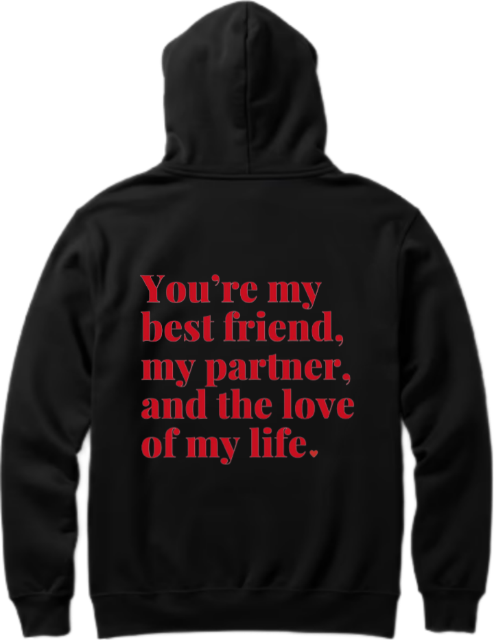 VaIentine coupIe Oversize Hoodie Black Back 12