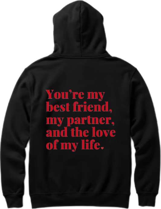 VaIentine coupIe Oversize Hoodie Black Back 12